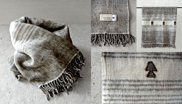 ヤク手織りショール