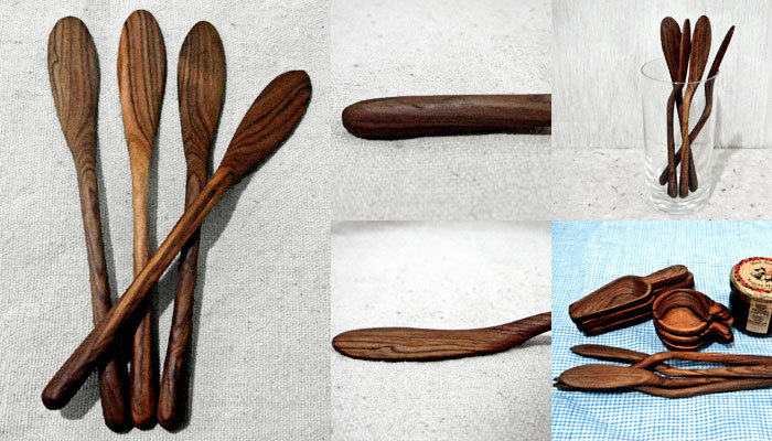 ケニアの木製バターナイフ