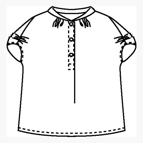 ソデギャザーシャツ(Wガーゼ)