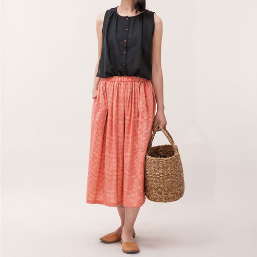 結びスカート(ブロックチェック)