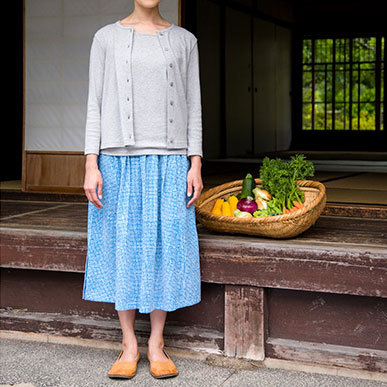 結びスカート(ブロックチェック)