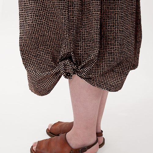 結びスカート(ブロックチェック)