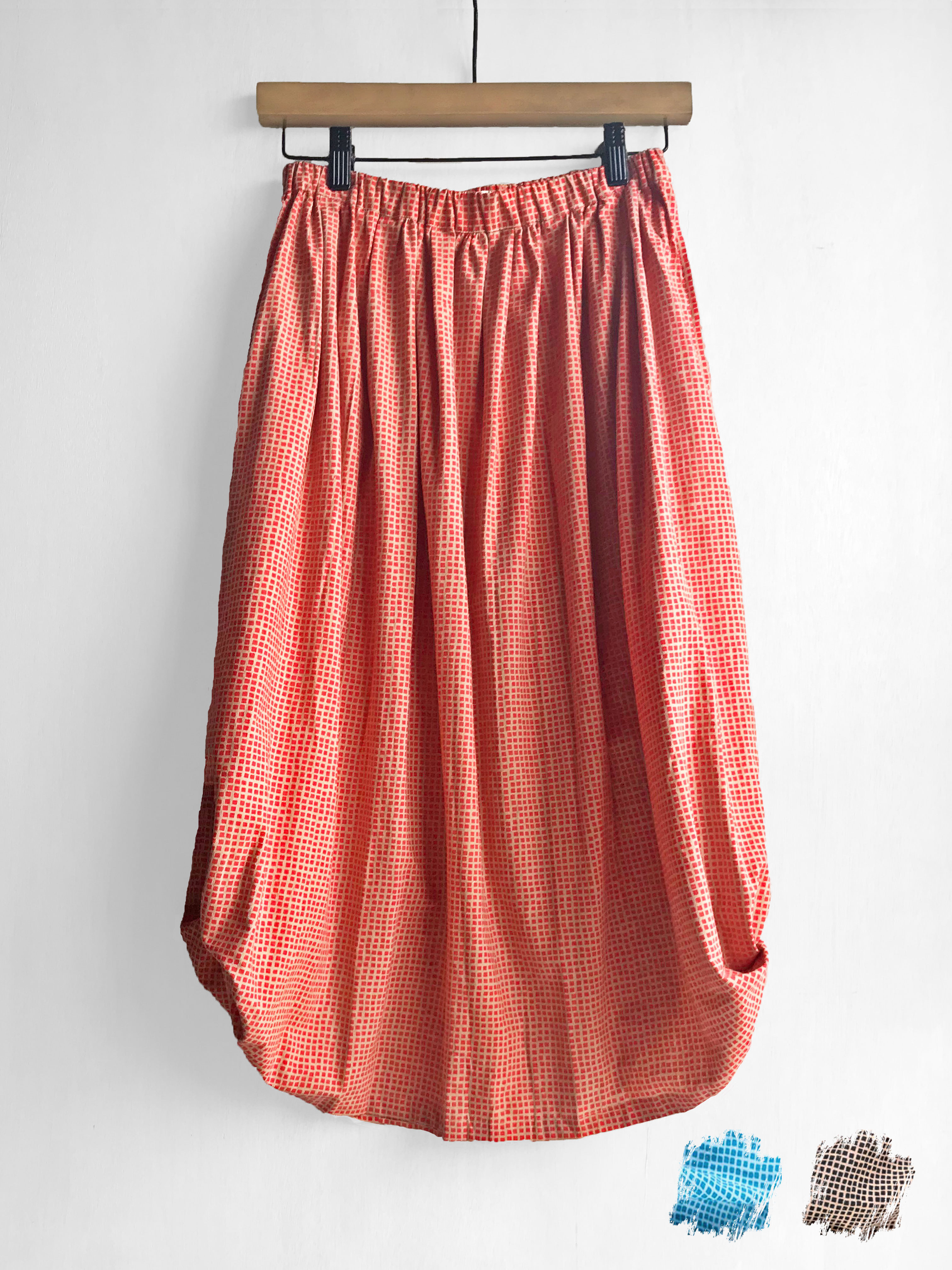 結びスカート(ブロックチェック)