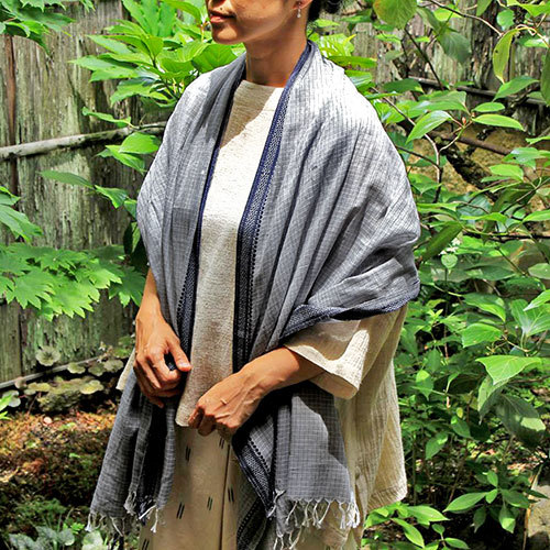 ジャガードジャムダ二ショール (オーガニックコットン)