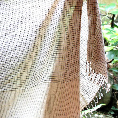 グリッドワイドショール (オーガニックコットン)