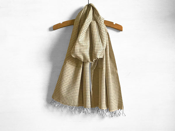 グリッドワイドショール (オーガニックコットン)